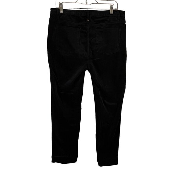 Christopher & Banks Womens Sz 10 BLACK Stretch Jeans Straight Leg Velour Velvet - Picture 1 of 9